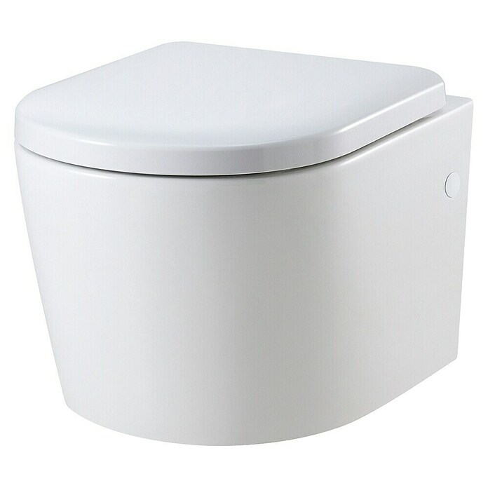 Camargue Paris Spülrandloses Wand-WC (Ohne WC-Sitz, Tiefspüler, Weiß)
