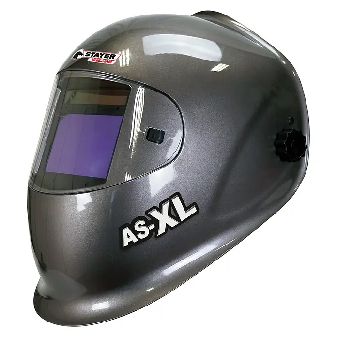 Stayer Casco de soldadura AS-XL - Nivel de protección: 5 ud. - 13 ud. - Aquí hay un casco de soldadura fotosensible gris STAYER WELDING AS-XL para aplicaciones de soldadura profesionales.