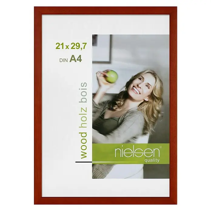 Nielsen Holzrahmen Zoom - DIN A4 / 21 x 29,7 cm, Rot - Bilderrahmen aus Holz in A4 Größe für Fotos, Bilder und Drucke. Passend für jeden Raum und jeden Anlass.