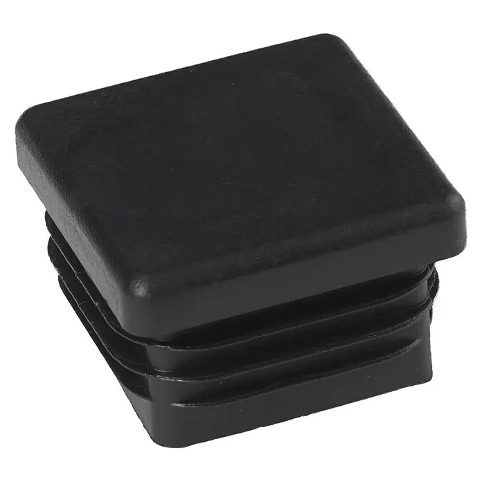 Rohrstopfen - 50 x 50 mm, Schwarz, Kunststoff - Schwarzer quadratischer Rohrabschluss aus Kunststoff, ideal für Möbel oder Geräte. Schützt Rohrenden und sorgt für saubere Abschlüsse.