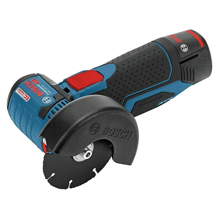 Bosch Professional Akku-Winkelschleifer GWS 12V-76 - Li-Ionen, Ohne Akku, Durchmesser Scheibe: 76 mm, Leerlaufdrehzahl: 19.500 U/min - Abbildung eines Bosch GWS 12V-76 Akku-Winkelschleifers, einem kompakten und vielseitigen Elektrowerkzeug für Profis.