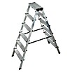 Krause Monto Stufen-Doppelleiter Dopplo (Arbeitshöhe: 2,85 m, Anzahl Tritte: 2 x 6 Stufen, Tiefe Stufen: 80 mm, Aluminium)