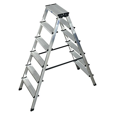 Krause Monto Doppel-Stehleiter Dopplo (Arbeitshöhe: 2,85 m, Anzahl Tritte: 12 Stk., Belastbarkeit: 150 kg, Aluminium)