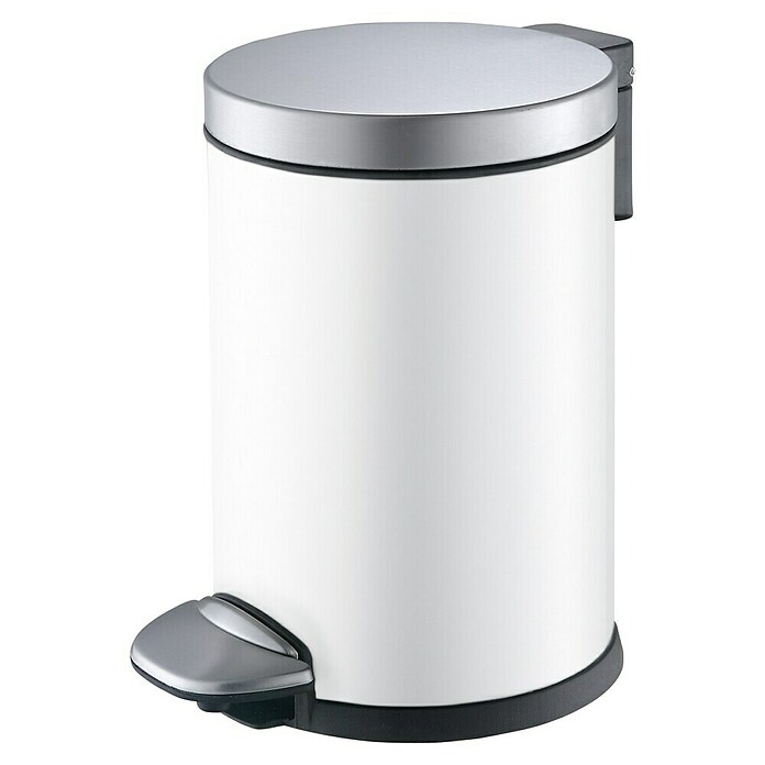 Afvalbak met pedaal Cicilia (5 l, Wit, Rond)