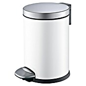 Afvalbak met pedaal Cicilia (5 l, Wit, Rond)