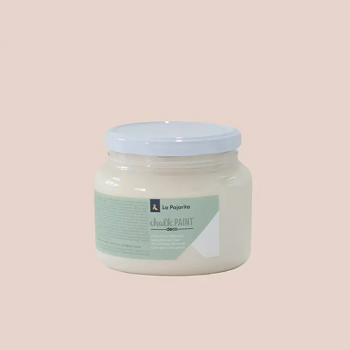 La Pajarita Pintura de tiza Chalk Paint - Nude, 500 ml, Mate - Un bote de pintura de tiza La Pajarita deco, ideal para muebles y decoraciones, con un acabado mate.
