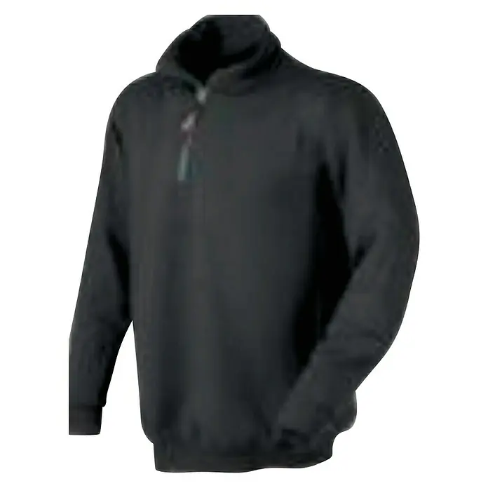 Industrial Starter Sudadera Verena - S, Negro - Suéter negro con cremallera corta y cuello alto que ofrece un aspecto cómodo y elegante.