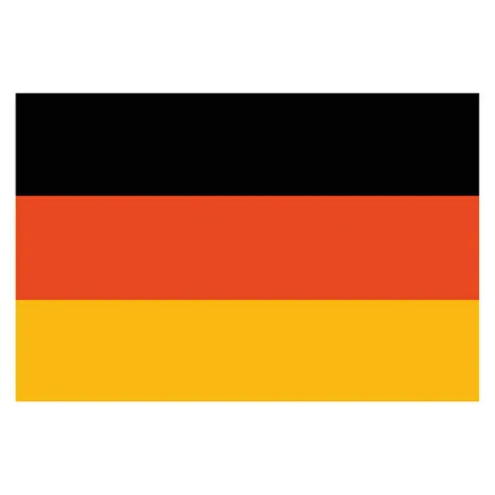 Bandera Alemania - 70 x 110 cm - Imagen de la bandera alemana, con los colores negro, rojo y dorado en franjas horizontales.