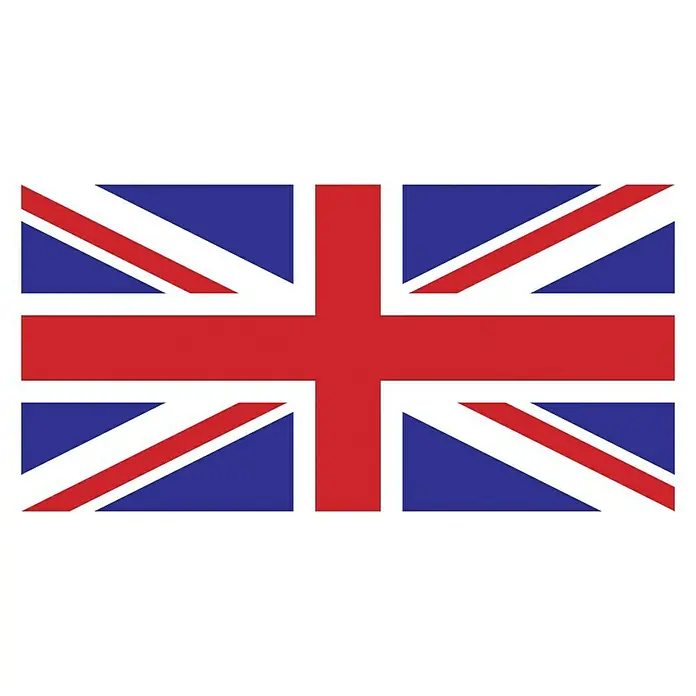 Bandera Gran Bretaña Marina - 30 x 45 cm - Imagen de la bandera británica, también conocida como Union Jack, con colores rojo, blanco y azul, que representa al Reino Unido.