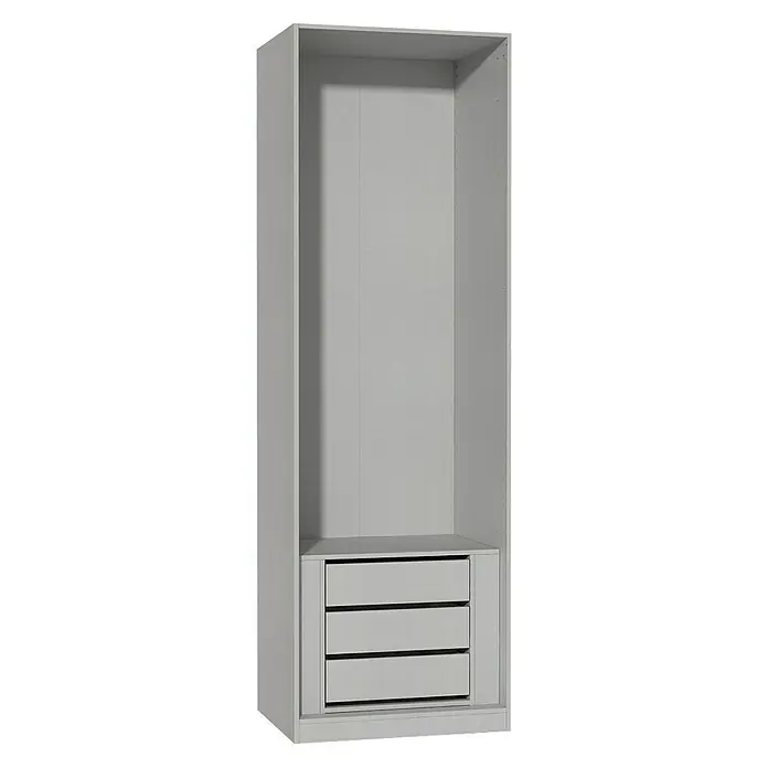 Finsa Módulo de armario con cajones - L x An x Al: 50 x 52,8 x 71,8 cm, Gris - Un armario gris con tres cajones, ideal para guardar ropa y accesorios. Su diseño sencillo complementa cualquier decoración de habitación.