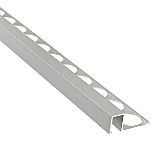 Perfil cuadrado multiusos (Aluminio, Plateado, 12 mm, Mate)