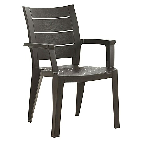 Silla de jardín Legno (L x An x Al: 59 x 60 x 87 cm, Marrón, Polipropileno, Apilable)