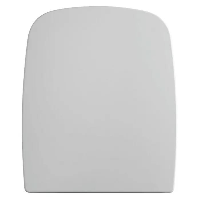 Gala Street Square Tapa de WC - Blanco, Con caída amortiguada - Una vista detallada de un asiento de inodoro blanco, que muestra un diseño elegante y moderno perfecto para cualquier baño.