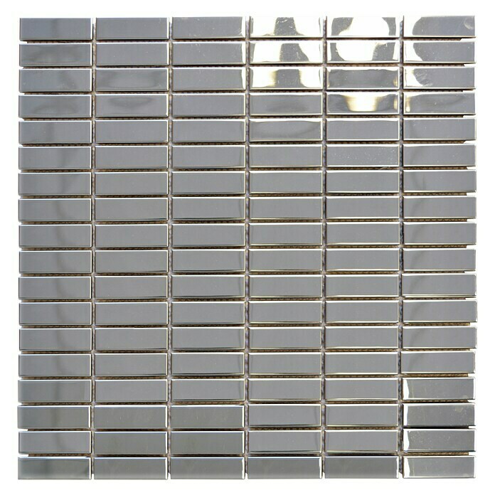 Mozaïektegel Rechthoek Steel XCE 1548G (29,8 x 30,5 cm, Zilver, Glanzend)