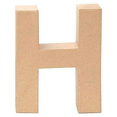 Glorex Papp-Buchstabe (Motiv: H, Pappe, L x B x H: 17,5 x 13,5 x 5,5 cm)