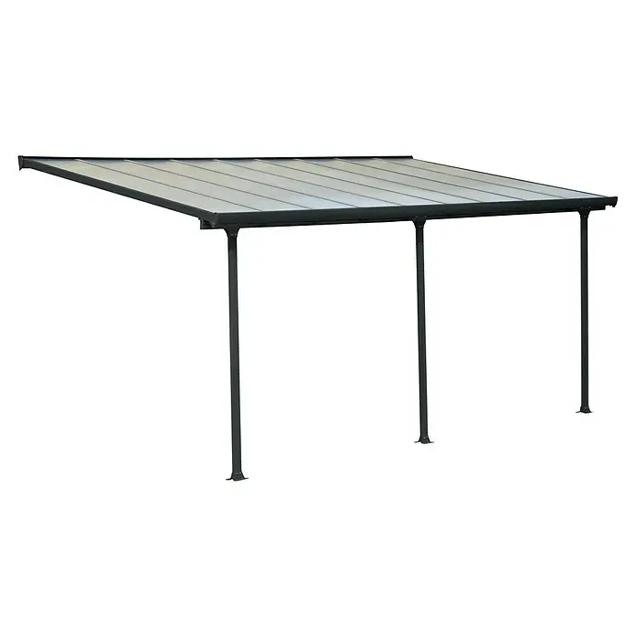 Solid Elements Terrassenüberdachung Martina - B x T: 546 x 300 cm, Anthrazitgrau, Polycarbonat, Transparent - Elegantes Carport mit schlankem Design und robusten Stützen. Bietet Schutz vor Witterungseinflüssen und wertet den Außenbereich auf.