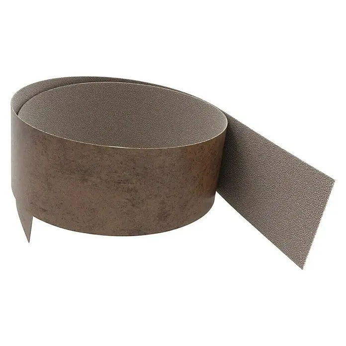 Kantoflex Umleimer 45274 Cortenstahl - L x H: 65 x 4,4 cm, 2 Stk. - Eine Rolle brauner Rasenkante, aufgerollt und bereit zur Verwendung im Garten oder Landschaftsbau. Praktisches Gartenaccessoire.