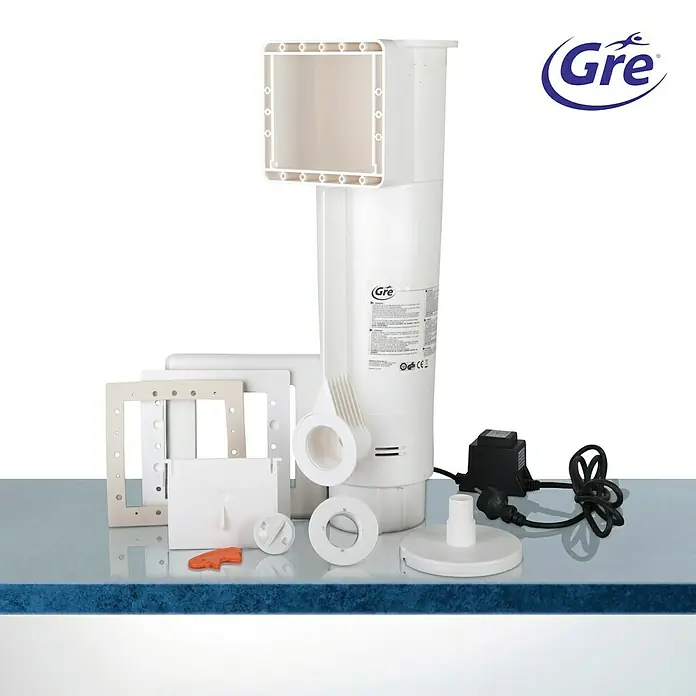 Gre Piscina de acero Bora Bora - Ø x Al: 460 x 120 cm, Blanco, 17.450 l - Un skimmer de piscina GRE blanco, ideal para la limpieza de la superficie. Completo con accesorios para una fácil instalación y mantenimiento.