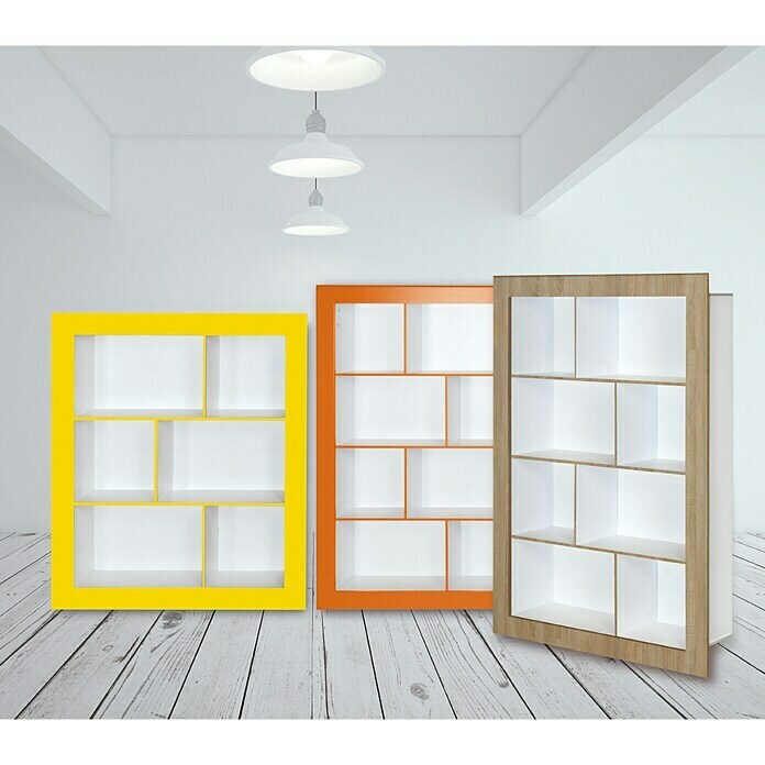 Phönix Regal Frame (L x B x H: 31,5 x 108,8 x 158,8 cm, Holzfarben/Weiß, Traglast: 5 kg/Boden)