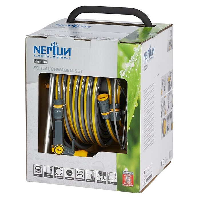 Neptun Premium Set kolica s crijevom i prskalicom Explorer  (Metal, Dužina crijeva: 30 m) | BAUHAUS