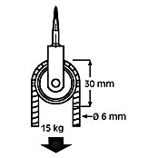 HBS Betz Seilrolle (Typ: Vogelseilrolle, Polyamid, Traglast: 15 kg, Durchmesser: 30 mm, 2 Stk.)