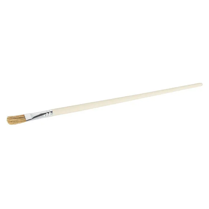 Strichzieher - Größe Pinsel: 14, Chinaborsten, Holz - Pinsel mit hellen Borsten und einem langen, hellen Holzgriff, perfekt für präzises Auftragen.