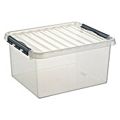 Sunware Aufbewahrungsbox Q-Line (L x B x H: 50 x 40 x 26 cm, Kunststoff, Transparent, Farbe Griff: Schwarz)