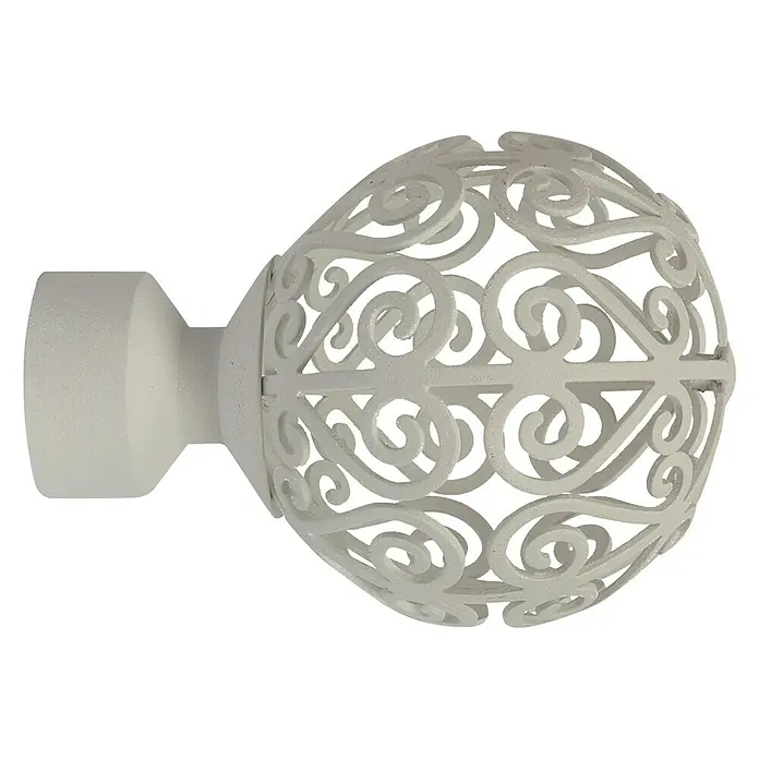 Tapa final Loft espirales - 1 ud. - Elegante remate de barra de cortina blanco con detalles intrincados. El accesorio perfecto para tratamientos de ventana elegantes.