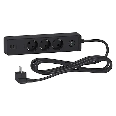 Schneider Electric  Base de enchufe múltiple con USB