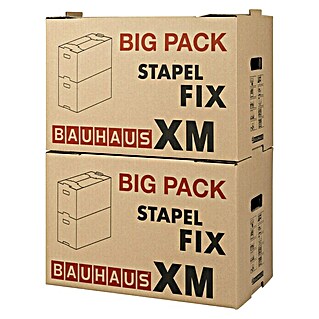 BAUHAUS Juego de cajas de embalaje XM Stapel-Fix (10 ud., Capacidad de carga: 30 kg, L x An x Al: 58 x 33,5 x 38,5 cm)
