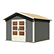 Karibu Gartenhaus Talkau 8 (330 x 330 cm, Wandstärke: 28 mm, Satteldach, Grau)