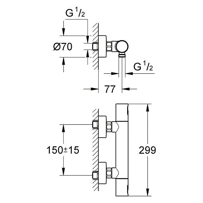 Grohe Brausethermostat Precision JoyChrom, Glänzend Unknown