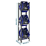 Simonrack Metall-Getränkekistenregal Bottleclick (L x B x H: 30 x 40 x 180 cm, Traglast: 100 kg/Boden, Geeignet für: 3 Kisten)