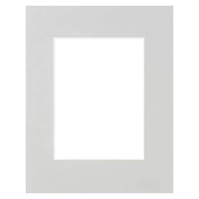 Nielsen Passepartout - 21 x 29,7 cm, Wachsgrau, Bildformat: 13 x 18 cm - Weißes Passepartout mit rechteckigem Ausschnitt.