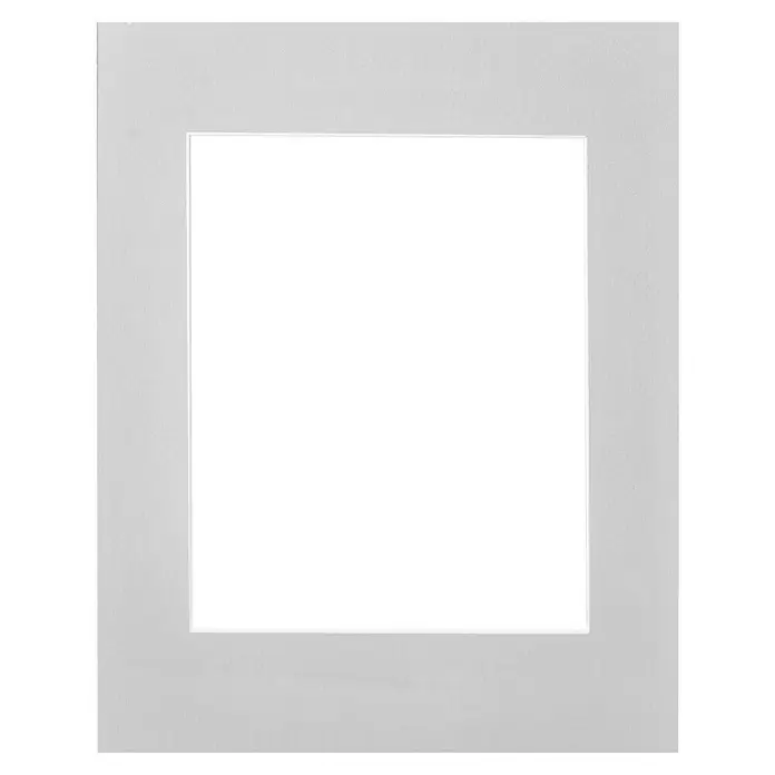 Nielsen Passepartout - 40 x 50 cm, Wachsgrau, Bildformat: 28 x 35 cm - Hellgraues, texturiertes Passepartout mit rechteckiger Öffnung für ein Bild.