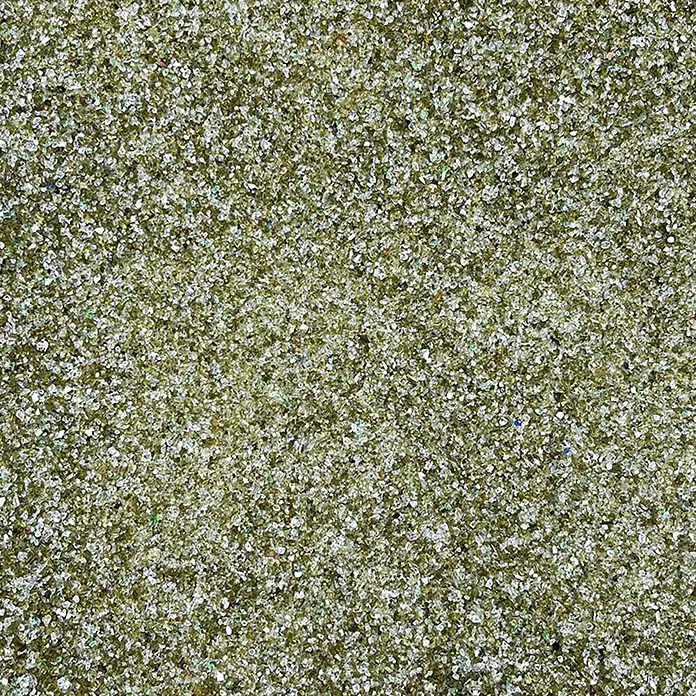 Filterglas - 20 kg - Nahaufnahme von kleinen, glitzernden Olivin-Edelsteinen, die eine luxuriöse Textur bilden. Funkelnder Olivin Edelstein Hintergrund für Schmuck- und Kunstprojekte.