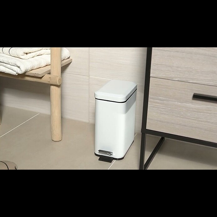 Venus Cubo con pedal Rufus (5 l, Metal, Blanco) | BAUHAUS