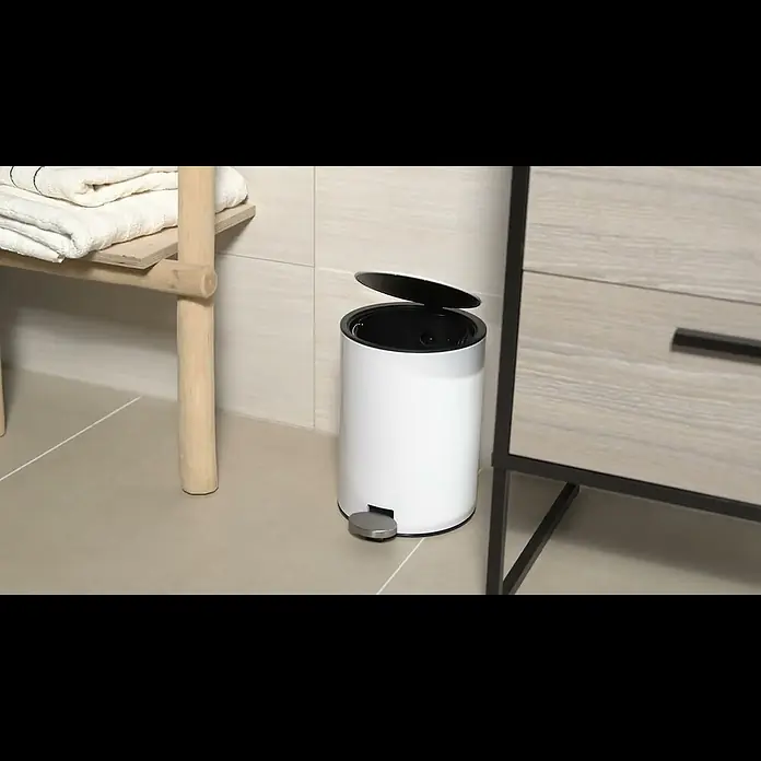 Camargue Treteimer Luba3 l, Edelstahl, Weiß - Camargue Treteimer Luba