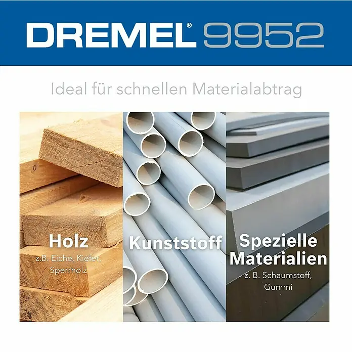 Dremel Raspelfräser MAX Power Carving 9952 - Kegelförmig - Dremel 9952 Werkzeug für schnellen Materialabtrag an Holz, Kunststoff und speziellen Materialien wie Schaumstoff oder Gummi.
