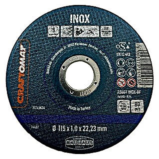 Craftomat Doorslijpschijf AS60T INOX-BF (Geschikt voor: Roestvrij staal, Schijfdiameter: 115 mm, Dikte plaat: 1 mm, 10 st.)
