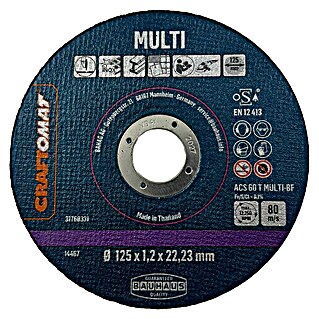 Craftomat Doorslijpschijf ACS60T Multi-BF (Schijfdiameter: 125 mm, Dikte plaat: 1,2 mm, 10 st.)