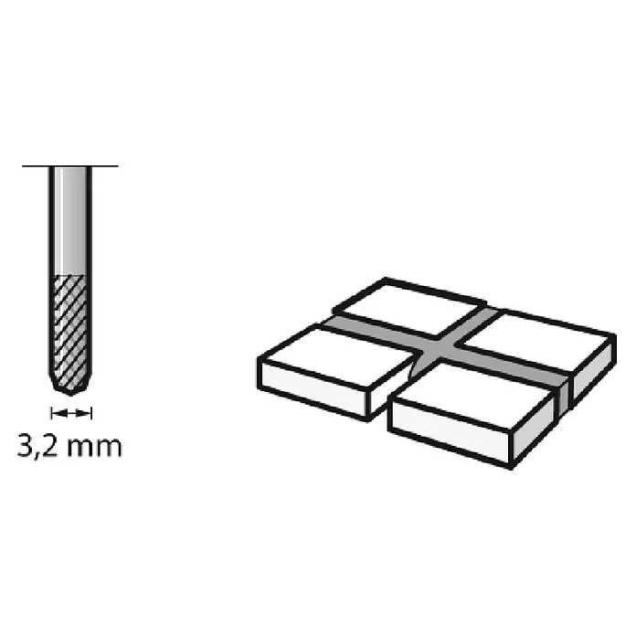 Dremel Fugenfräser Mod. 570Arbeitsdurchmesser: 3,2 mm, Hartmetall