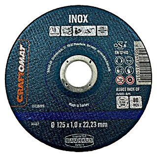 Craftomat Doorslijpschijf AS60T INOX-BF (Geschikt voor: Roestvrij staal, Schijfdiameter: 125 mm, Dikte plaat: 1 mm, 10 st.)