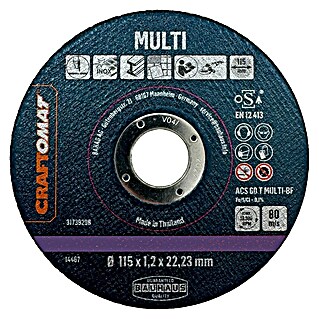 Craftomat Doorslijpschijf ACS60T Multi-BF (Schijfdiameter: 115 mm, Dikte plaat: 1,2 mm, 10 st.)