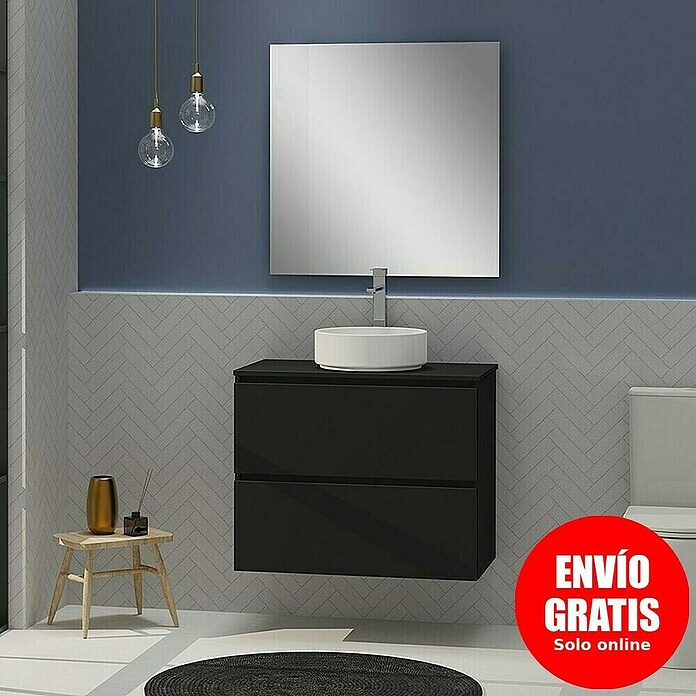 Artysan Conjunto de mueble de baño Harmony Top (Ancho: 80 cm, Negro, 4 pzs.) | BAUHAUS