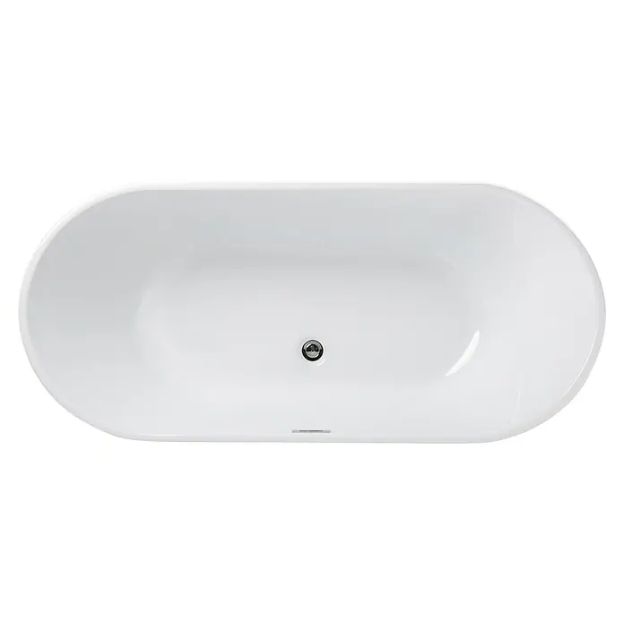 Camargue Bañera independiente Odense - L x An: 75 x 170 cm, Acrílico, Blanco - Diseño de bañera ovalada exenta con un acabado blanco brillante que acentúa su forma elegante y estética moderna.