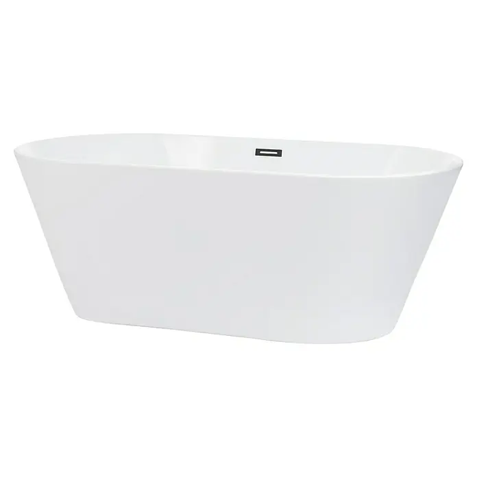 Camargue Bañera independiente Odense - L x An: 75 x 170 cm, Acrílico, Blanco - Bañera exenta blanca con diseño minimalista, ideal para baños modernos. La bañera promete confort y relajación con estilo.