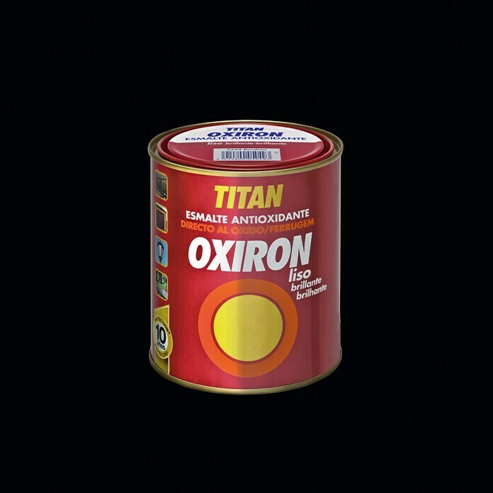 Oxiron Esmalte para metal (Negro, 750 ml, Brillante, Base disolvente)
