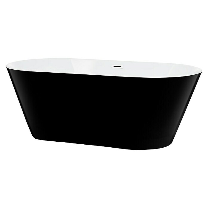 Camargue Bañera independiente Malmo (L x An: 70 x 150 cm, Negro/Blanco) | BAUHAUS