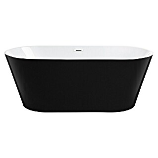 Camargue Bañera independiente Malmo (L x An: 70 x 150 cm, Negro/Blanco)